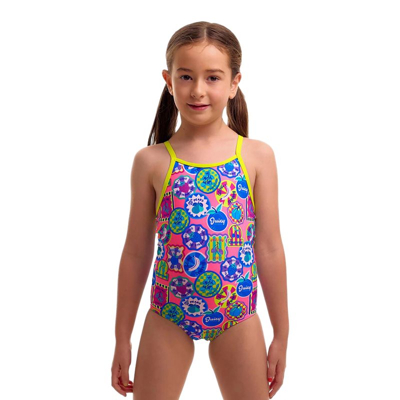 Детски цял бански костюм Funkita Printed One Piece zesty besty 2