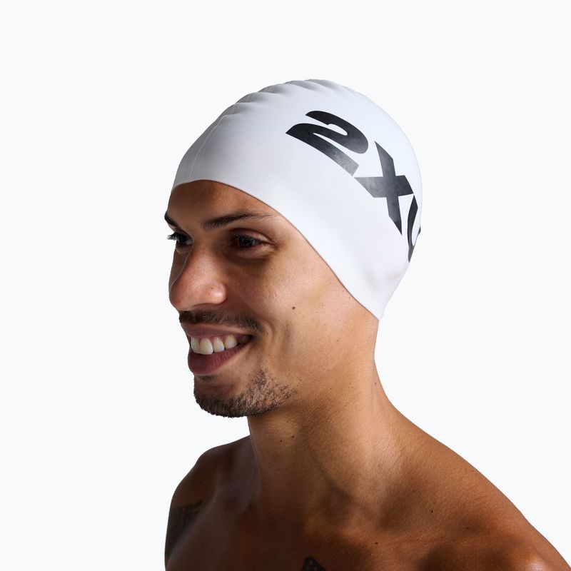 Шапка за плуване 2XU Silicone white/white 3