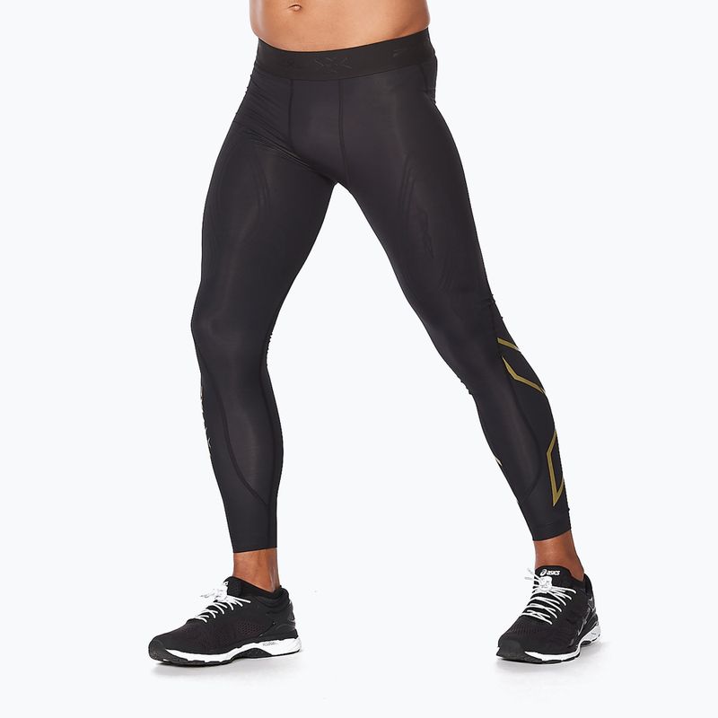 Мъжки тренировъчен клин 2XU Force Compression черен и златист MA5365B 5