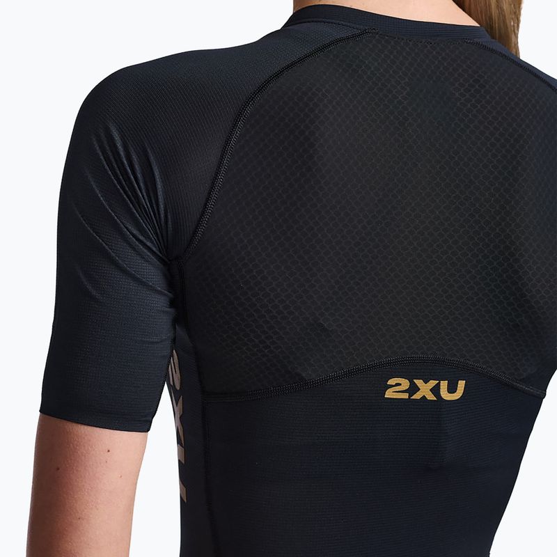 Дамски костюм за триатлон 2XU Light Speed Sleeved black/gold 4