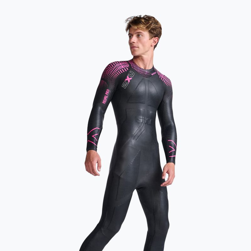 Мъжки костюм за триатлон 2XU Propel PRO 3 mm black/punk pink 3