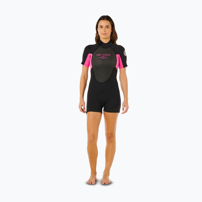 Дамски неопренов костюм за плуване Rip Curl Omega 2/2 mm Back Zip Springsuit black/pink 2