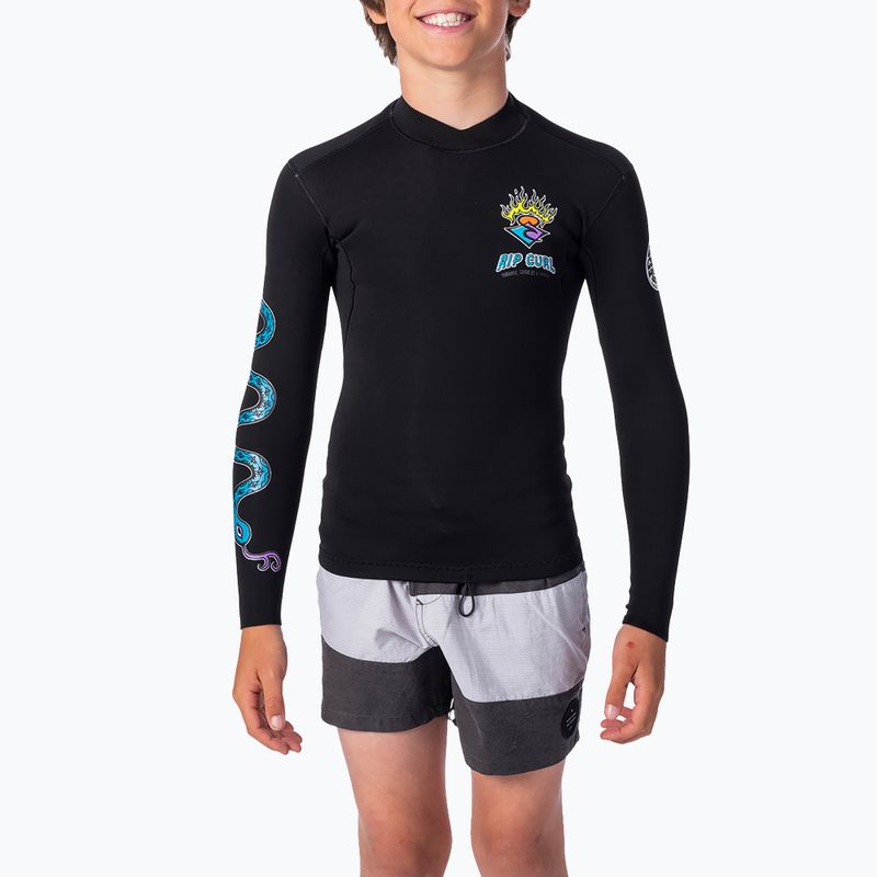 Детска неопренова тениска Rip Curl Dawn Patrol черна WVE8AJ