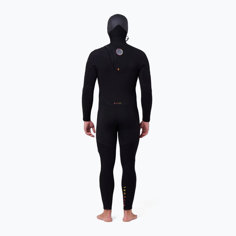Мъжки неопренов костюм за плуване Rip Curl Flashbomb Heatseeker 5/4 mm Hooded Zip Free black 2