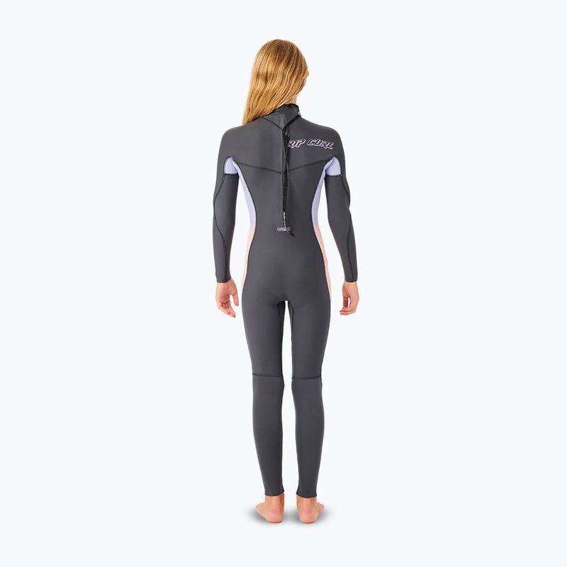 Детски неопренов костюм за плуване Rip Curl Dawn Patrol Back Zip 4/3mm GB Jr charcoal grey 2