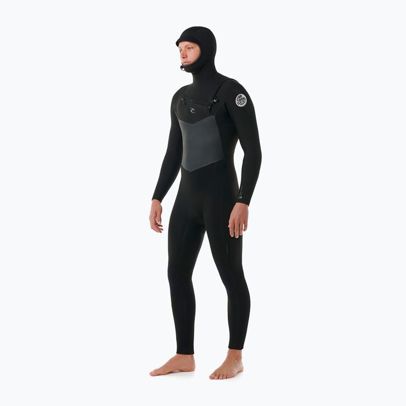 Мъжки неопренов костюм за плуване Rip Curl Dawn Patrol Hooded 6/4 mm Chest Zip black 3