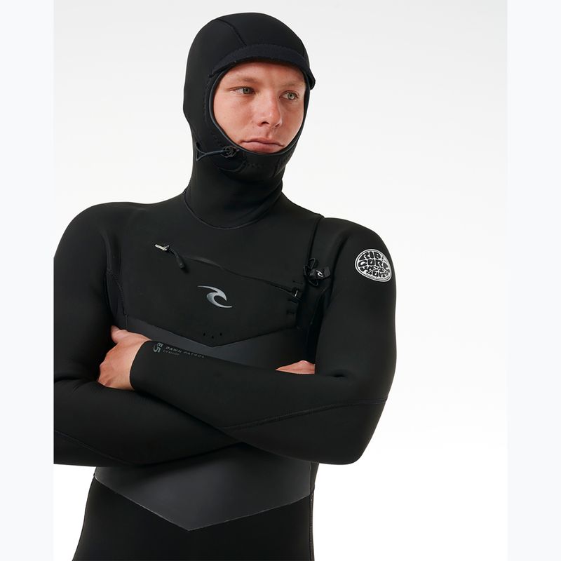 Мъжки неопренов костюм за плуване Rip Curl Dawn Patrol Hooded 6/4 mm Chest Zip black 4