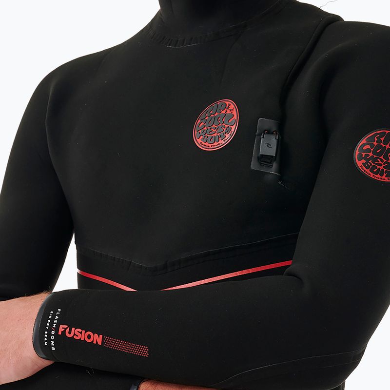 Мъжки неопренов костюм за плуване Rip Curl Flashbomb Fusion 5/4 mm Hooded Zip Free black 5