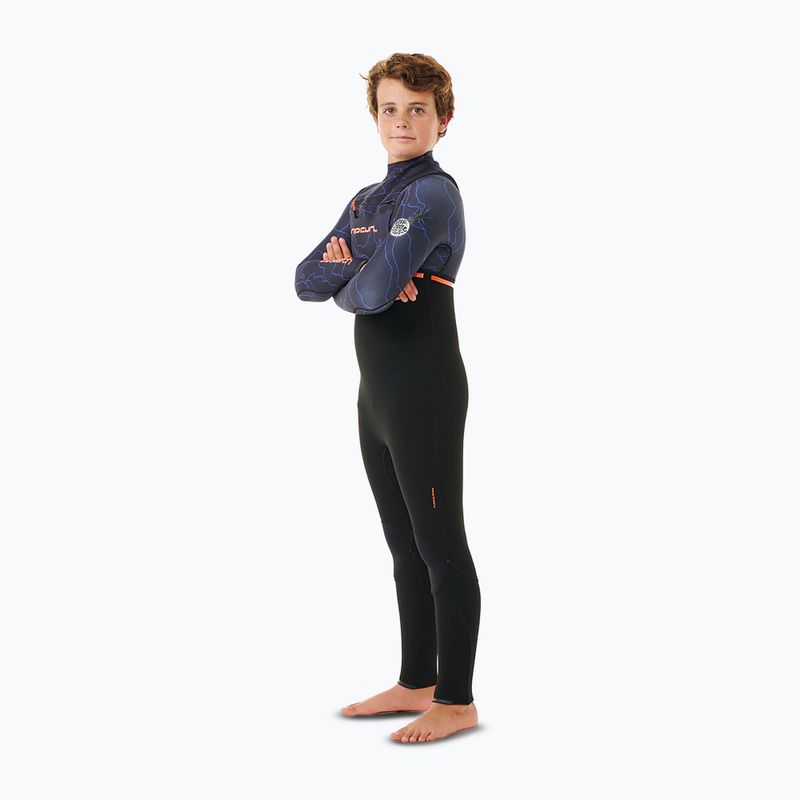 Rip Curl Flashbomb 4/3 mm Chest Zip purple night детска пяна за плуване 3