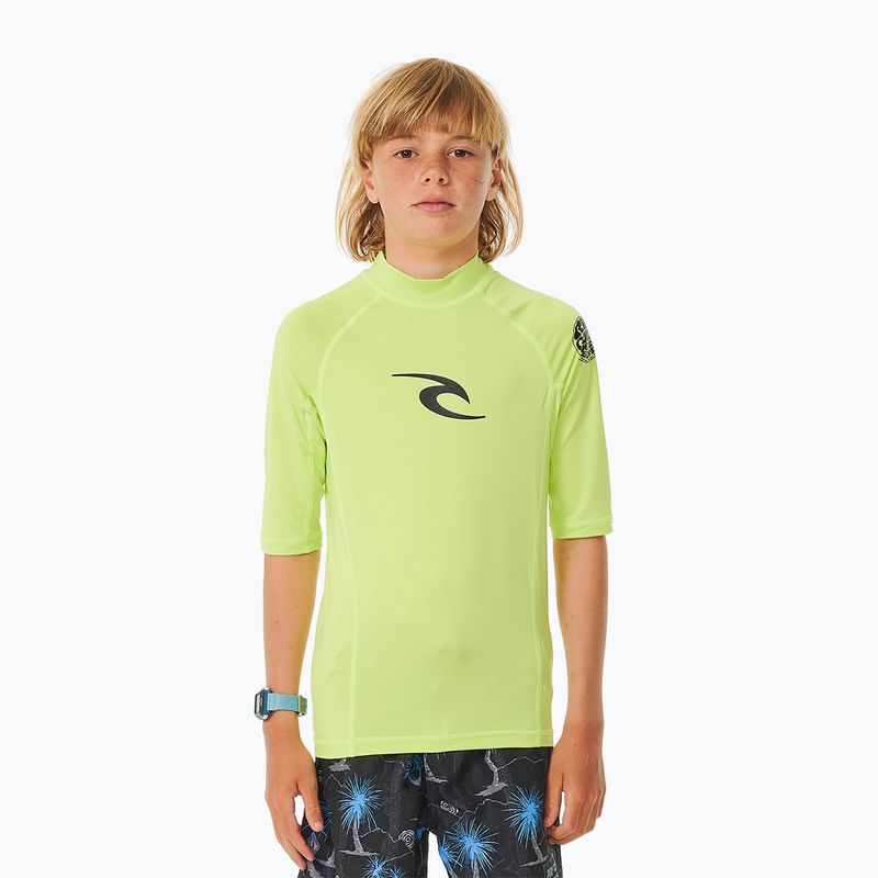 Rip Curl Brand Wave UPF Rash Vest детска блуза за плуване лайм