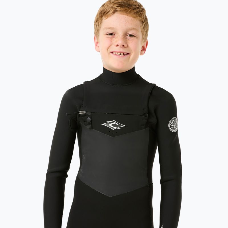 Rip Curl Dawn Patrol 4/3 mm Chest Zip детска пяна за плуване черна 5