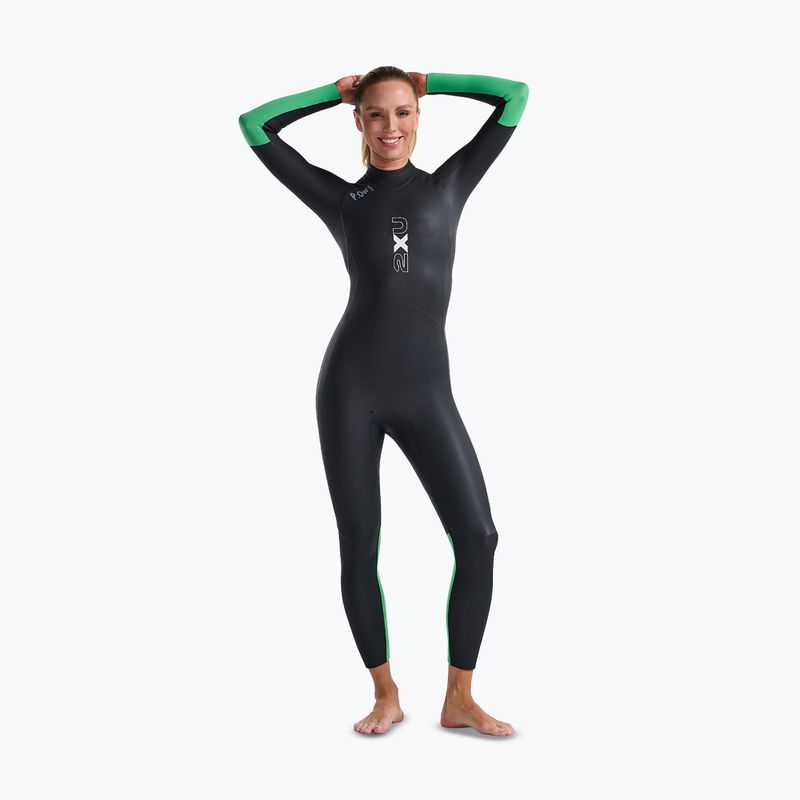 Дамски неопренов костюм за триатлон 2XU Propel Openwater black/bright green 3