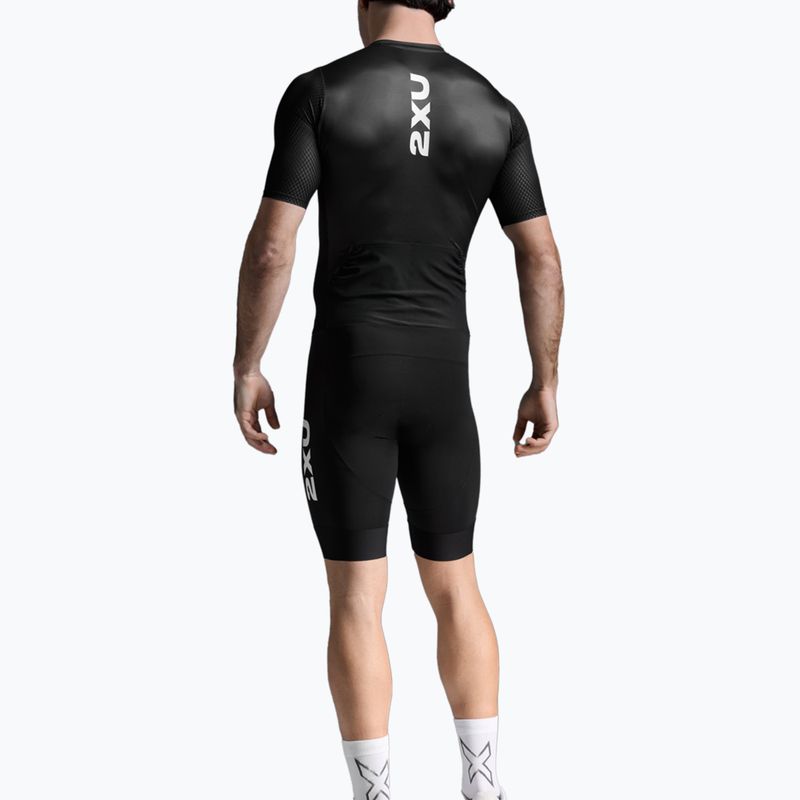 Мъжки костюм за триатлон 2XU Aero Hex Sleeved black/white 3