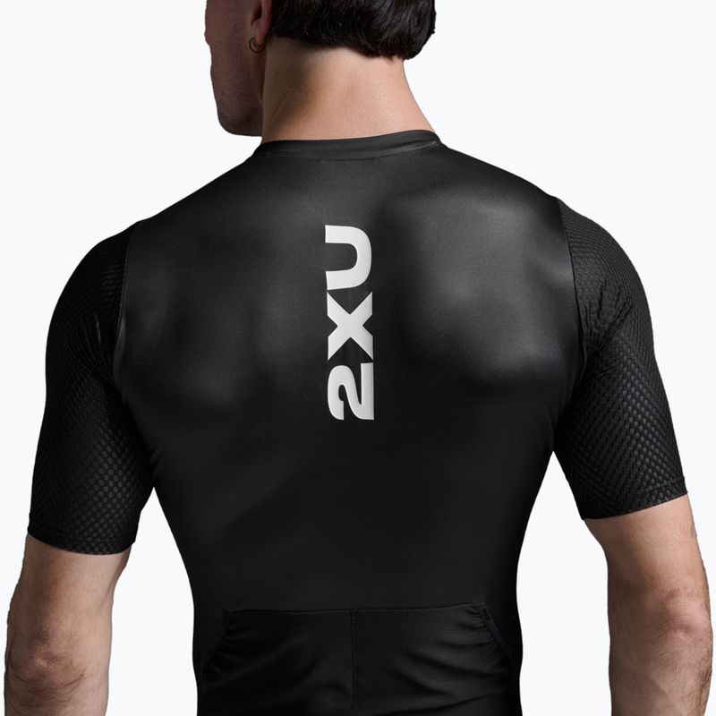 Мъжки костюм за триатлон 2XU Aero Hex Sleeved black/white 7