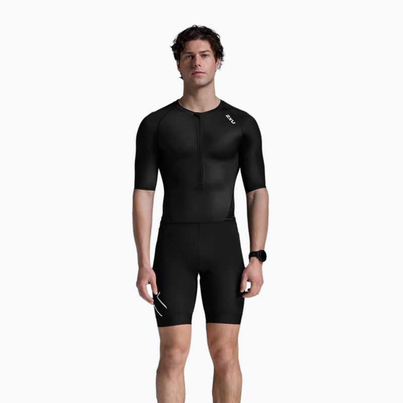 Мъжки гащеризон за триатлон 2XU Core Sleeved black/white