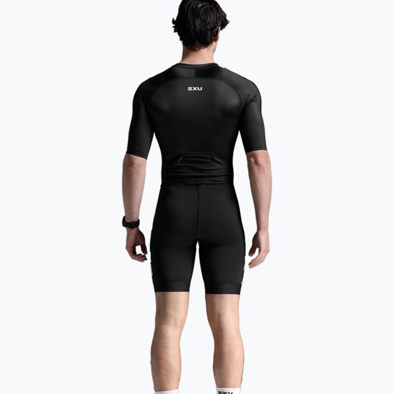 Мъжки гащеризон за триатлон 2XU Core Sleeved black/white 2