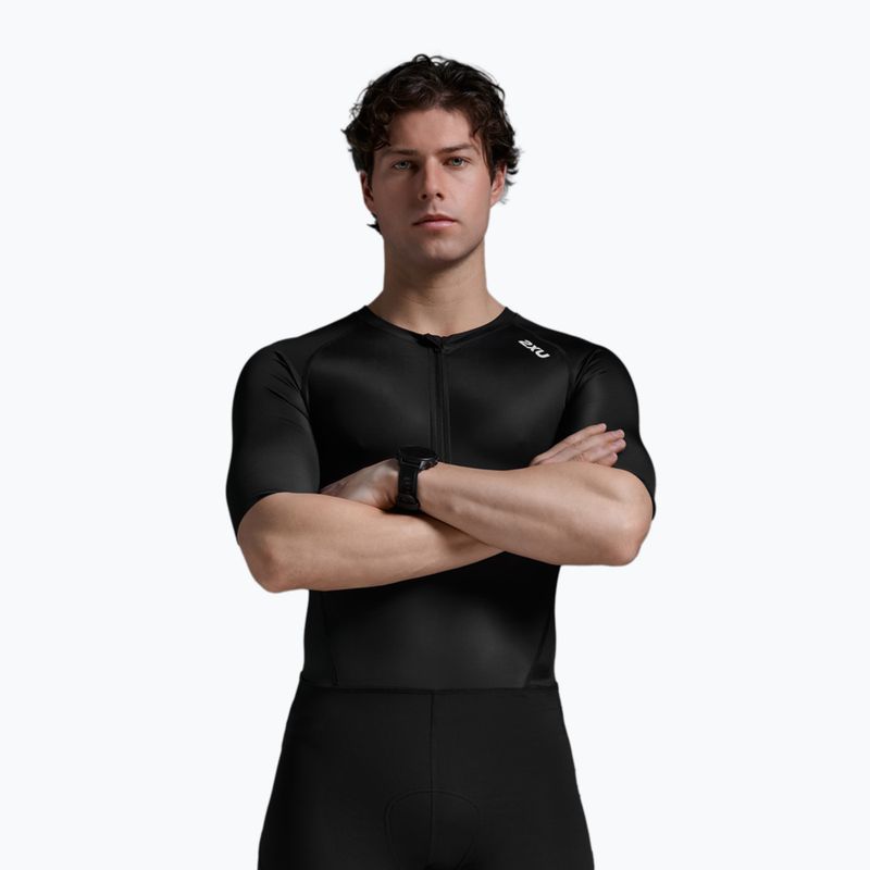 Мъжки гащеризон за триатлон 2XU Core Sleeved black/white 4