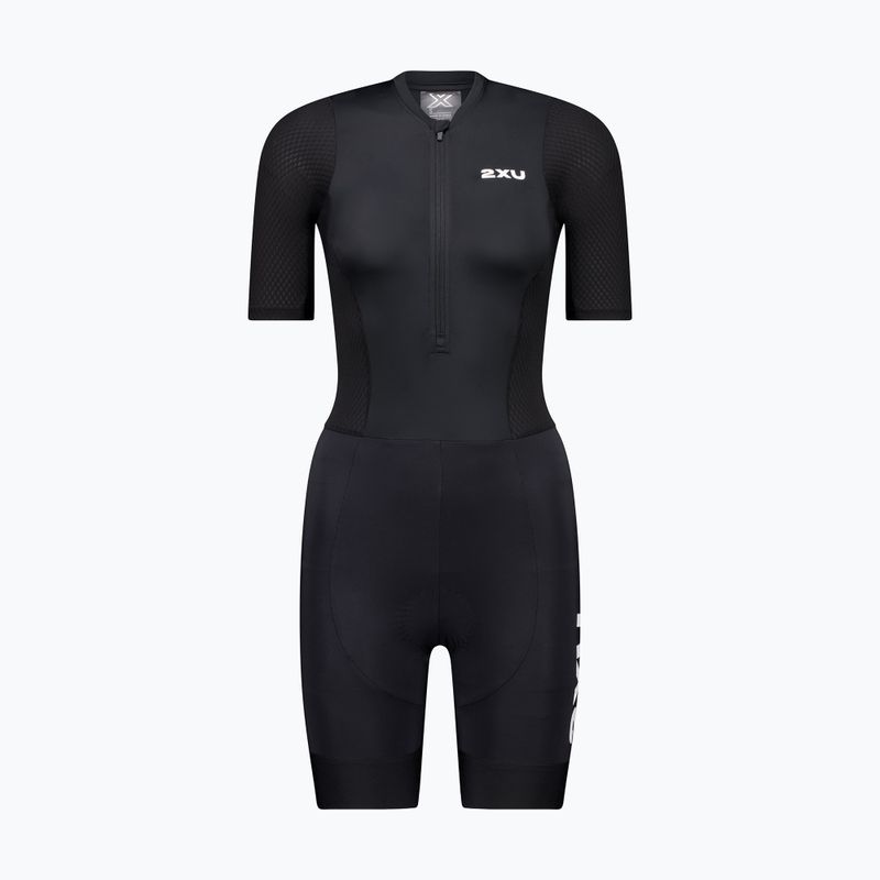 Дамски гащеризон за триатлон 2XU Aero Hex Sleeved black/white 6