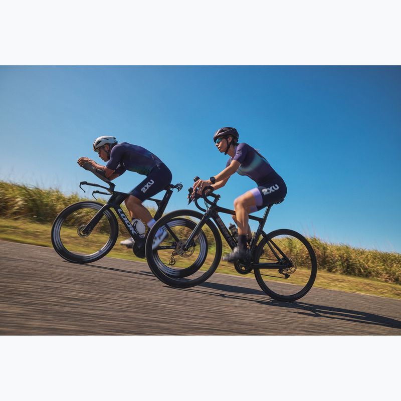 Дамски гащеризон за триатлон 2XU Aero Hex Sleeved black/white 11