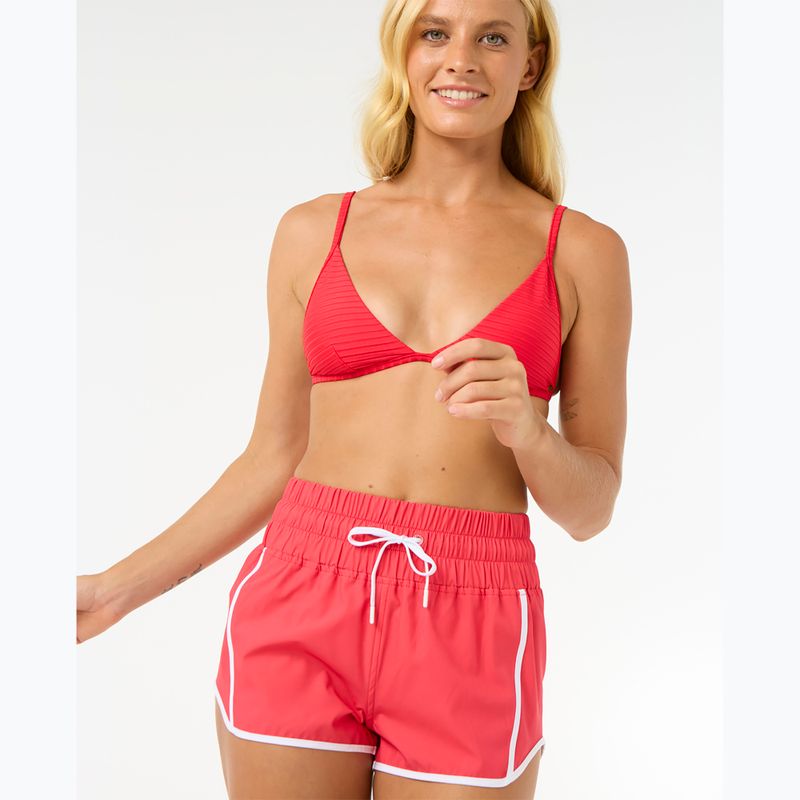Дамски къси панталони за плуване Rip Curl Retro Volley 3" с висока талия, червен хибискус 4