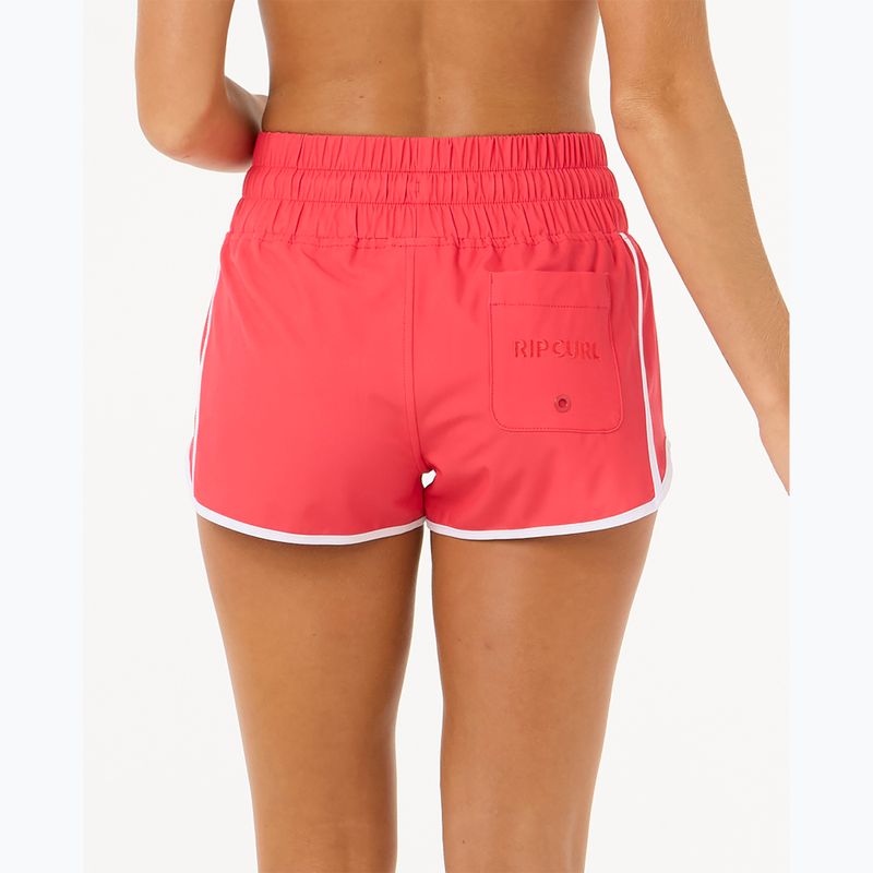 Дамски къси панталони за плуване Rip Curl Retro Volley 3" с висока талия, червен хибискус 3