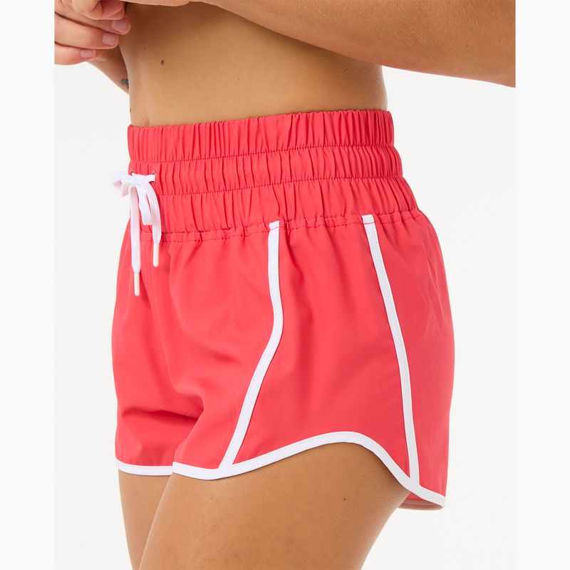 Дамски къси панталони за плуване Rip Curl Retro Volley 3" с висока талия, червен хибискус 4