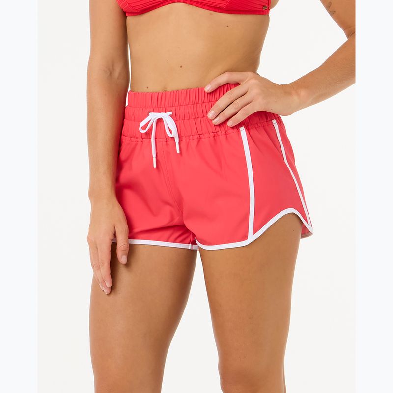 Дамски къси панталони за плуване Rip Curl Retro Volley 3" с висока талия, червен хибискус 5