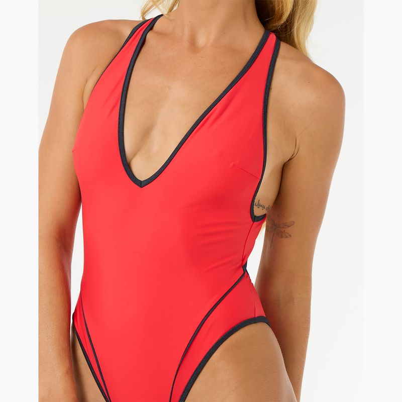 Дамски бански Rip Curl Mahot One Piece High Leg red 5