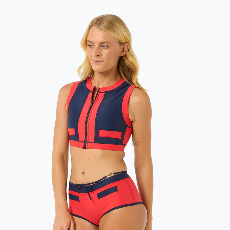 Rip Curl Coco Жилетка с къс ръкав Горна част на бански костюм червено/тъмно синьо 4
