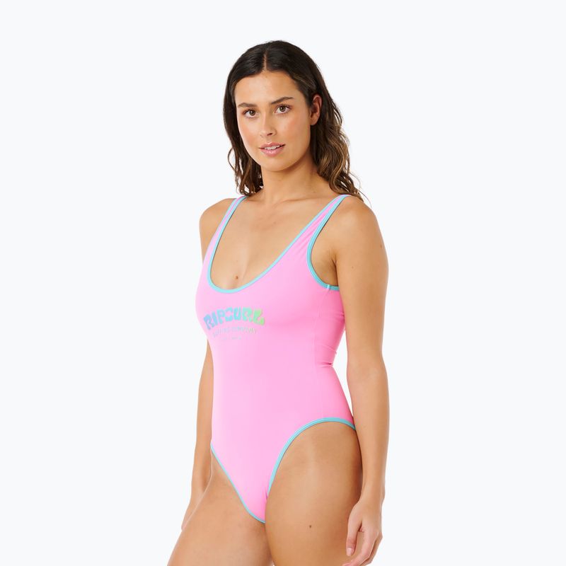 Цял бански костюм Rip Curl Surf Puff light pink 5