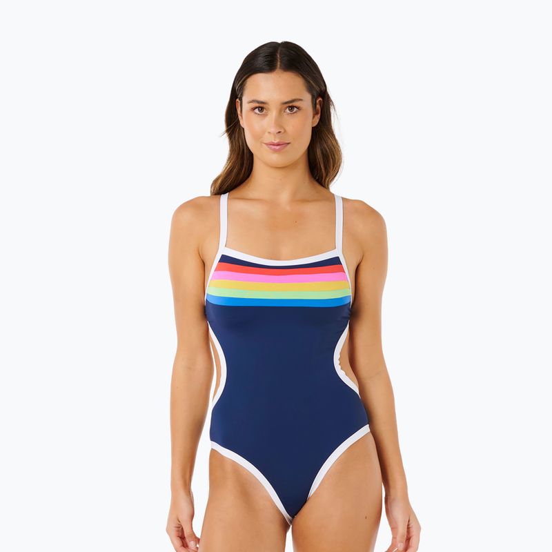 Дамски цял бански Rip Curl Surf Stripe Cheeky dark navy