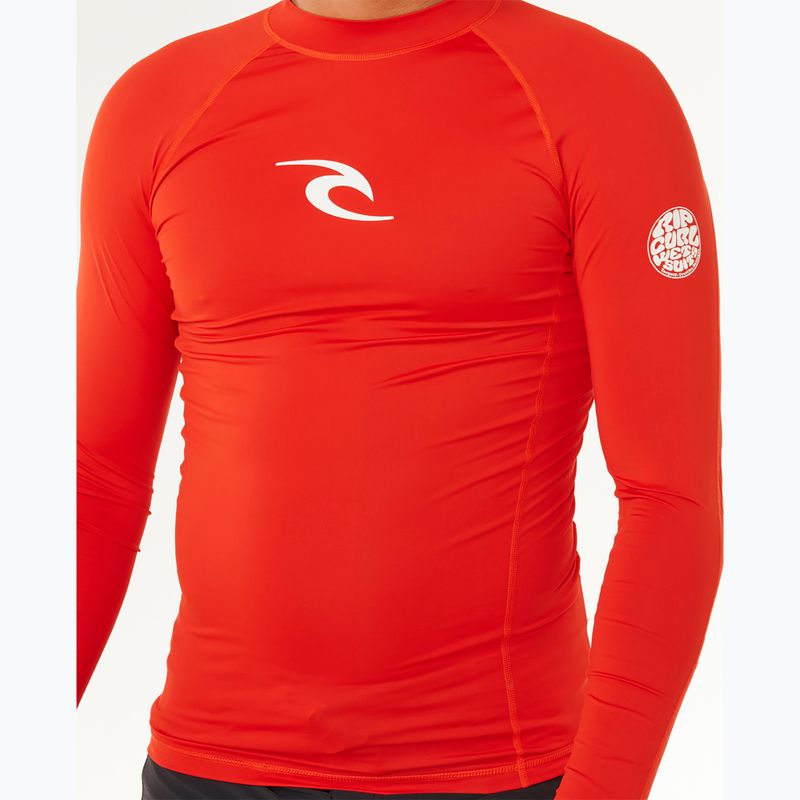 Мъжка блуза с дълъг ръкав за плуване Rip Curl Waves Upf Perf lava red 6