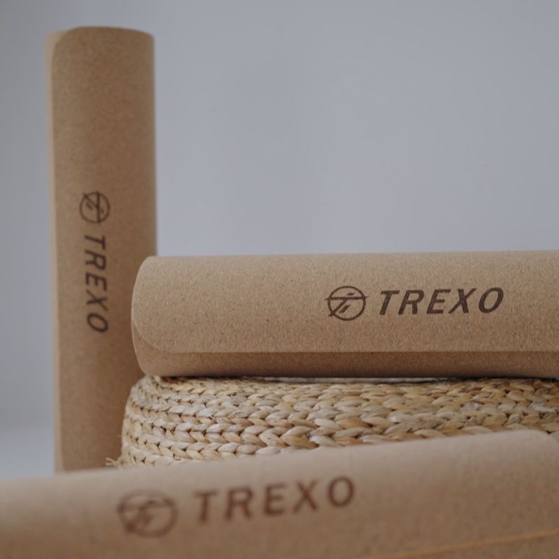 Подложка за йога TREXO TPE корк 6 мм оранжева 8