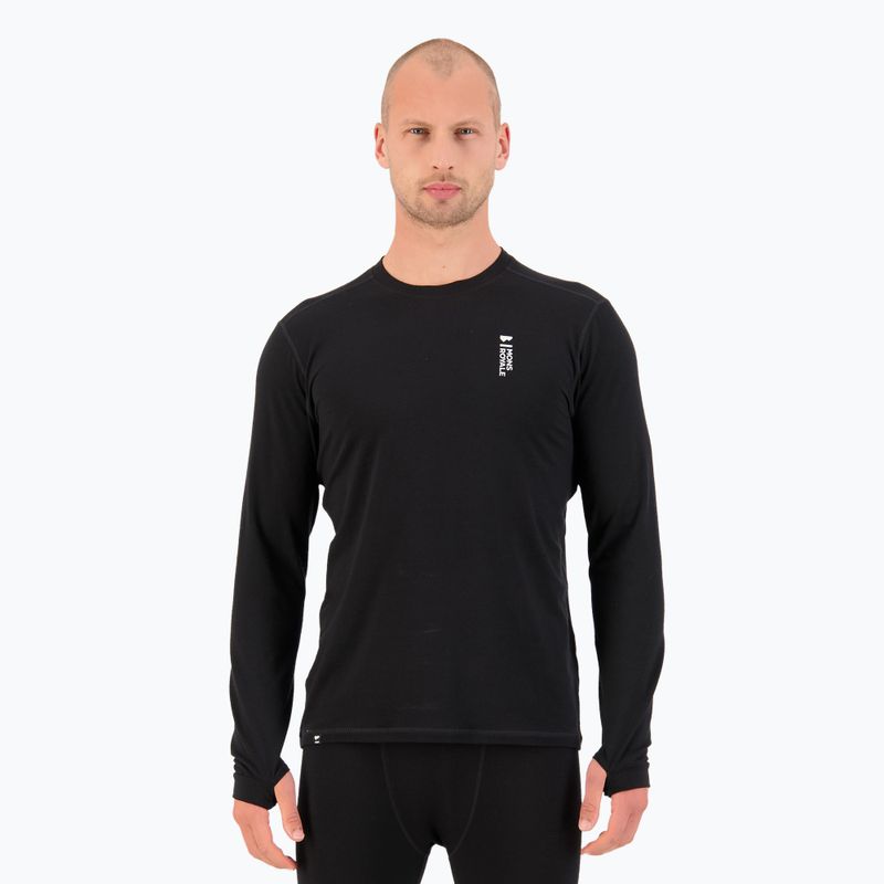 Мъжка термоблуза с дълъг ръкав Mons Royale Cascade Merino Base Layer black