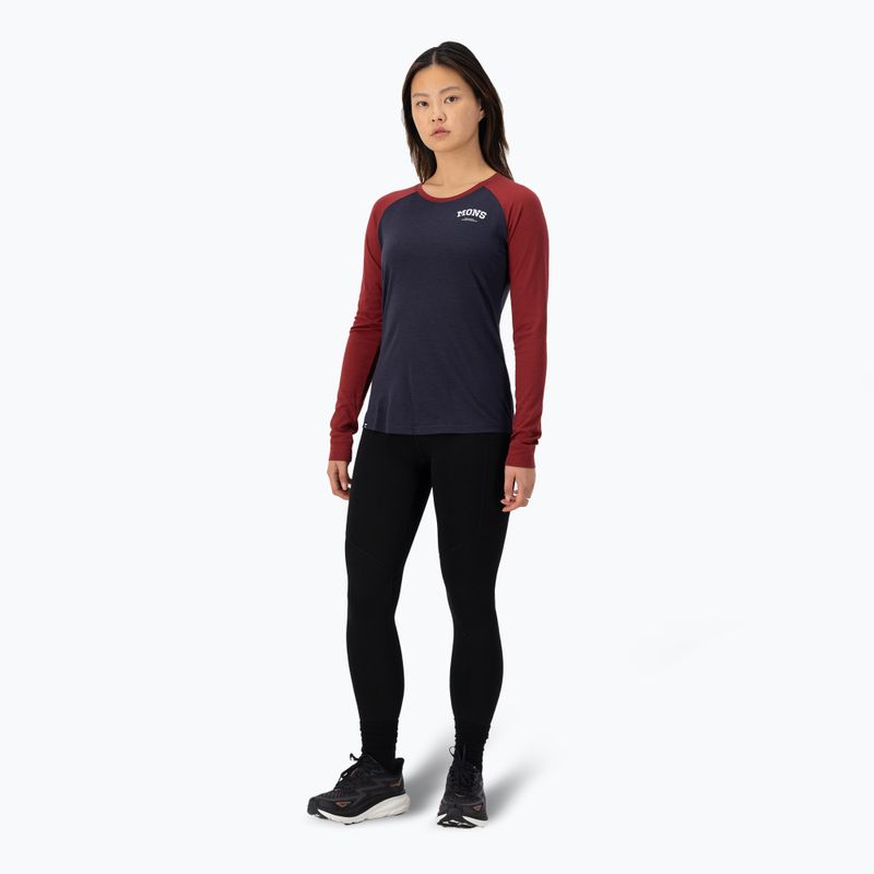Дамска термоактивна блуза Mons Royale Icon Raglan cherry/ 9 iron 2