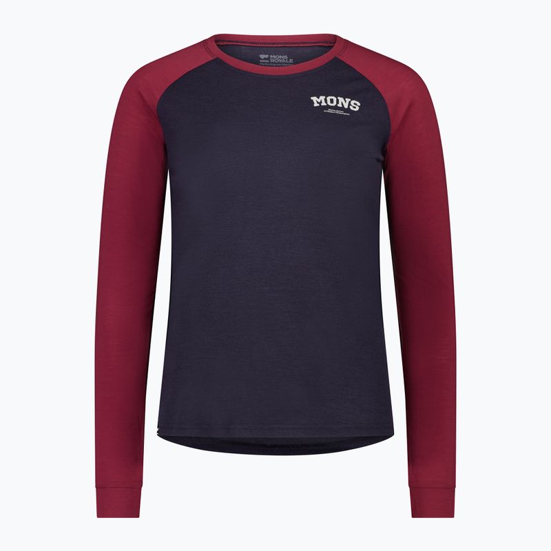 Дамска термоактивна блуза Mons Royale Icon Raglan cherry/ 9 iron 4