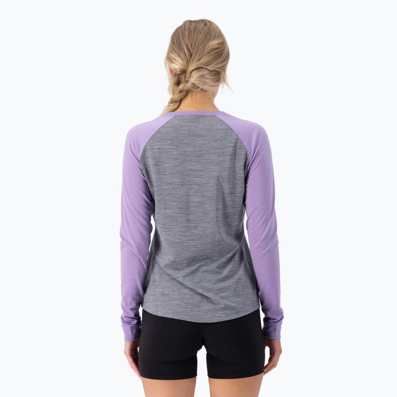 Дамска термоактивна блуза Mons Royale Icon Raglan grey heather/ lupin 3