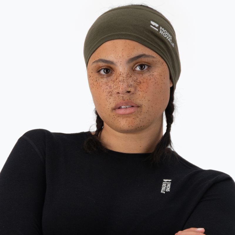Лента за глава Mons Royale Haines Merino dark olive 2