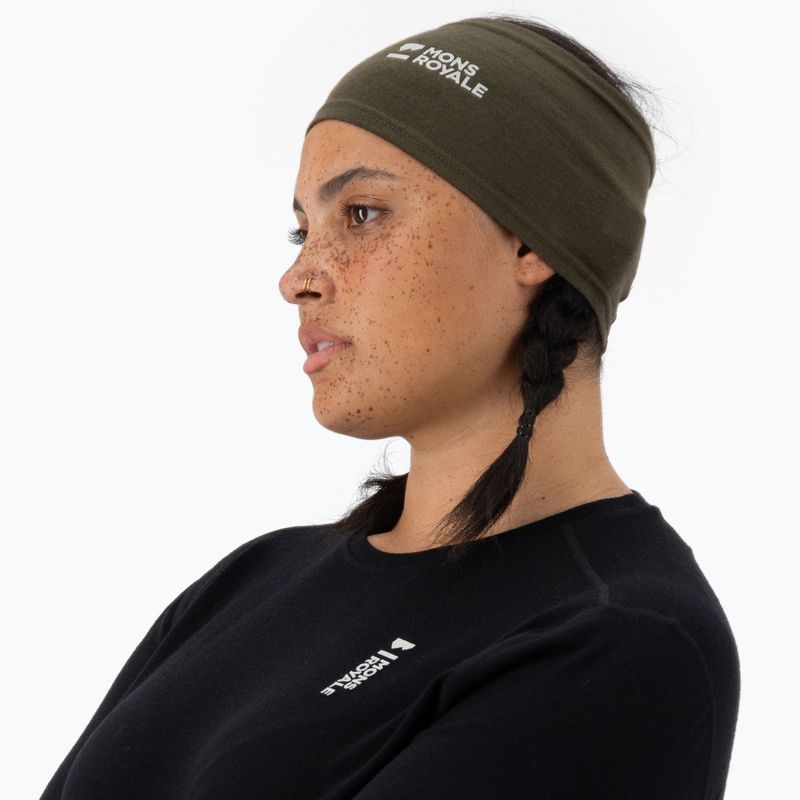 Лента за глава Mons Royale Haines Merino dark olive 3