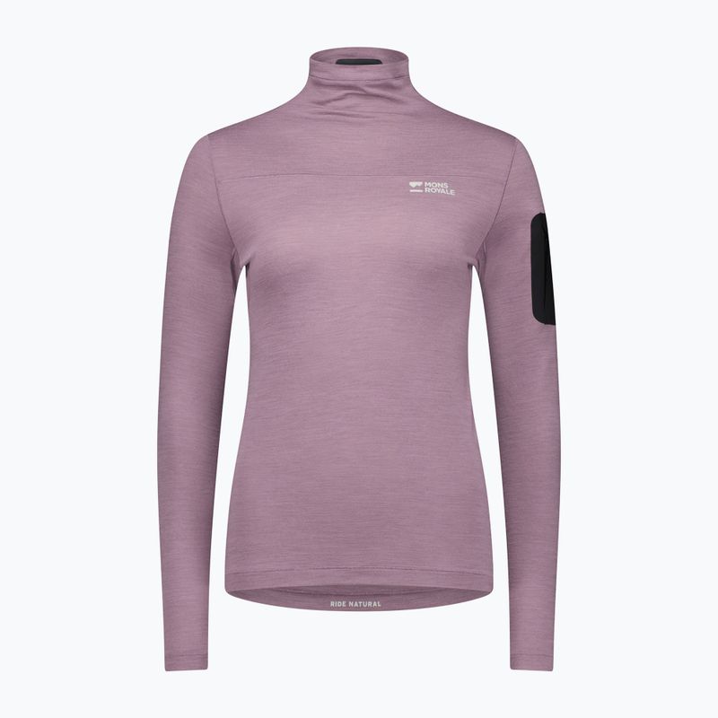 Дамска термоактивна блуза Mons Royale Diversion Mock Neck mauve 3