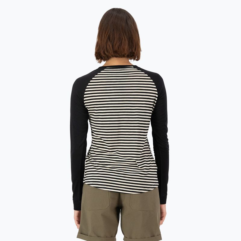 Дамска термоактивна блуза Mons Royale Icon Raglan mr stripe/black 2