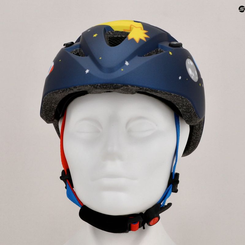 Детска каска за велосипед UVEX Kid 2 CC тъмно синьо ракета мат 13