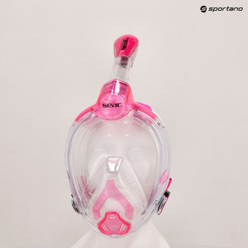 Детска целолицева маска за шнорхелинг SEAC Libera pink transp./pink 6