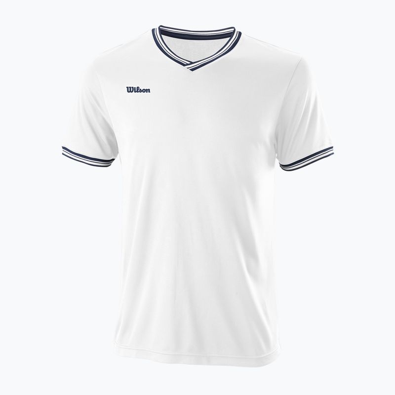 Мъжка тениска за тенис Wilson Team II High с V-образно деколте, бяла WRA794102