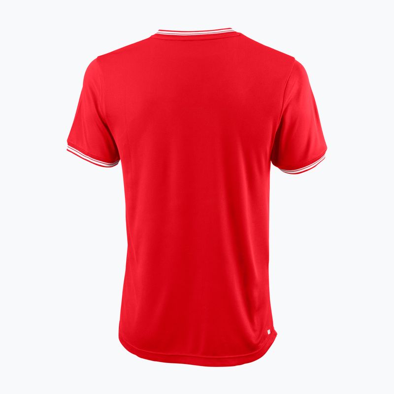 Мъжка тениска за тенис Wilson Team II High V-Neck Red WRA794103 2