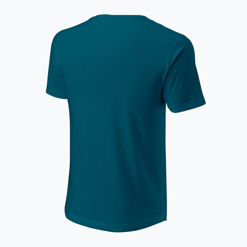 Мъжка тениска Wilson Script Eco Cotton Tee синя/коралова 2