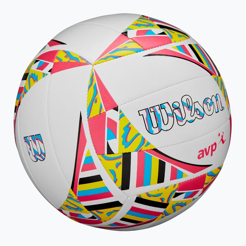 Wilson AVP Movement плажен волейбол бяло/розово/жълто размер 5 2