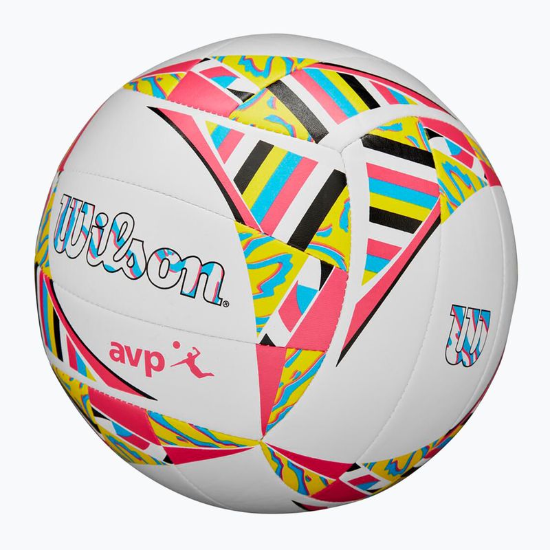 Wilson AVP Movement плажен волейбол бяло/розово/жълто размер 5 4