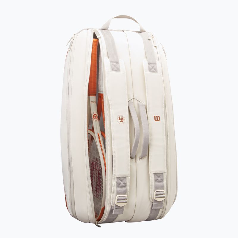 Чанта за тенис Wilson Roland Garros Super Tour 9PK крем/глина 3