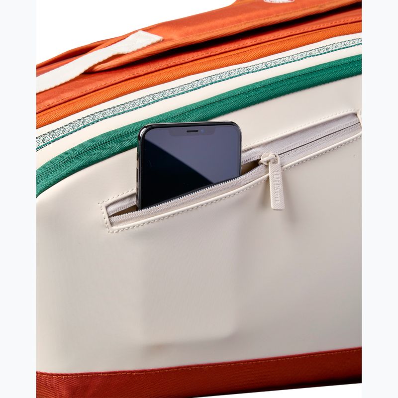 Чанта за тенис Wilson Roland Garros Super Tour 9Pk 2026 cream/clay/green 6